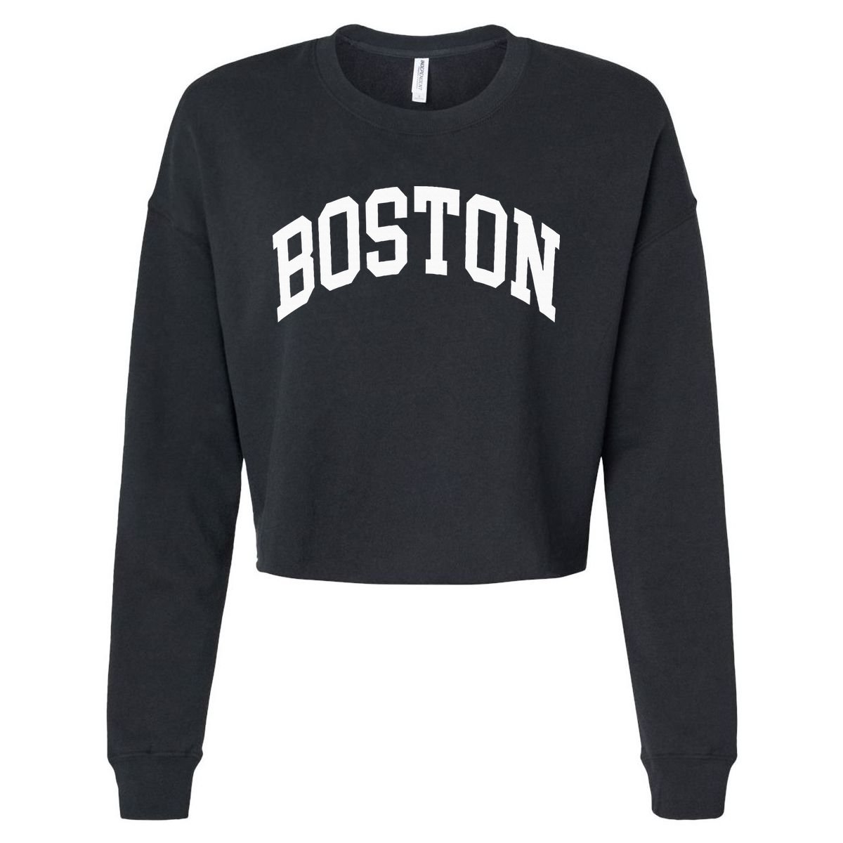 Boston Massachusetts Cropped Pullover Crew
