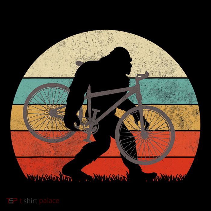 Bigfoot Mountain Bike Funny Mtb Biking Cycling Sasquatch T-Shirt