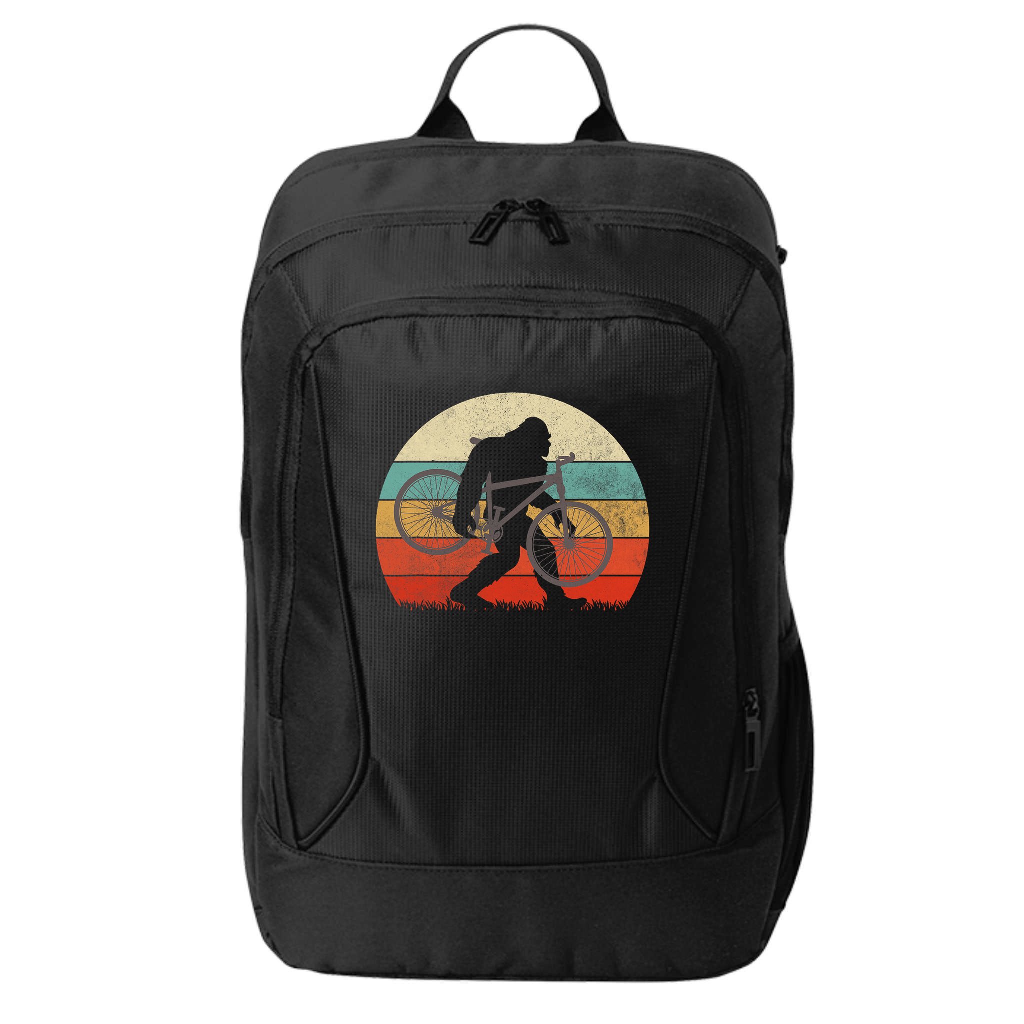 Bigfoot Mountain Bike Funny Mtb Biking Cycling Sasquatch City Backpack