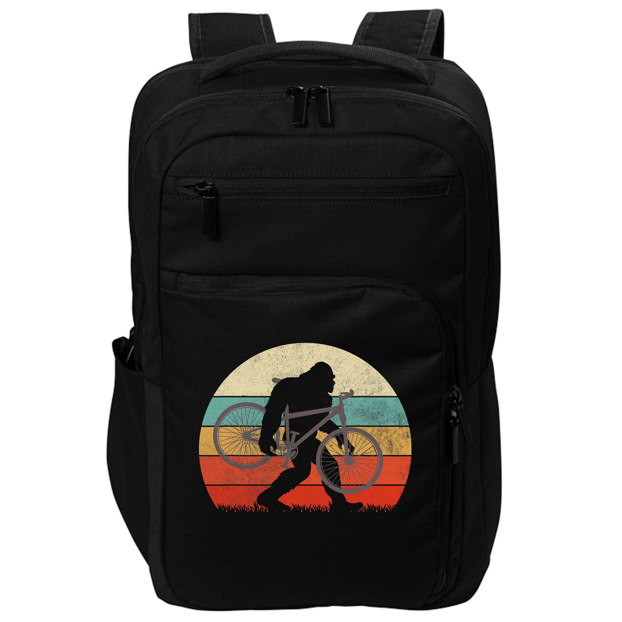 Bigfoot Mountain Bike Funny Mtb Biking Cycling Sasquatch Impact Tech Backpack