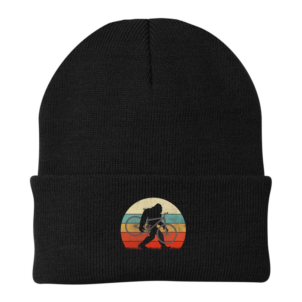 Bigfoot Mountain Bike Funny Mtb Biking Cycling Sasquatch Beanie