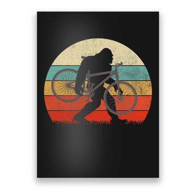 Bigfoot Mountain Bike Funny Mtb Biking Cycling Sasquatch Poster