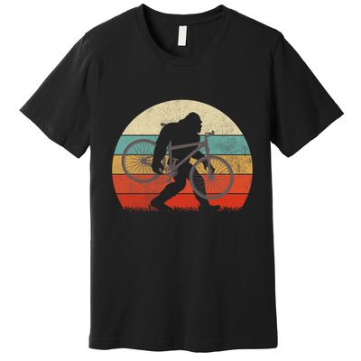 Bigfoot Mountain Bike Funny Mtb Biking Cycling Sasquatch Premium T-Shirt