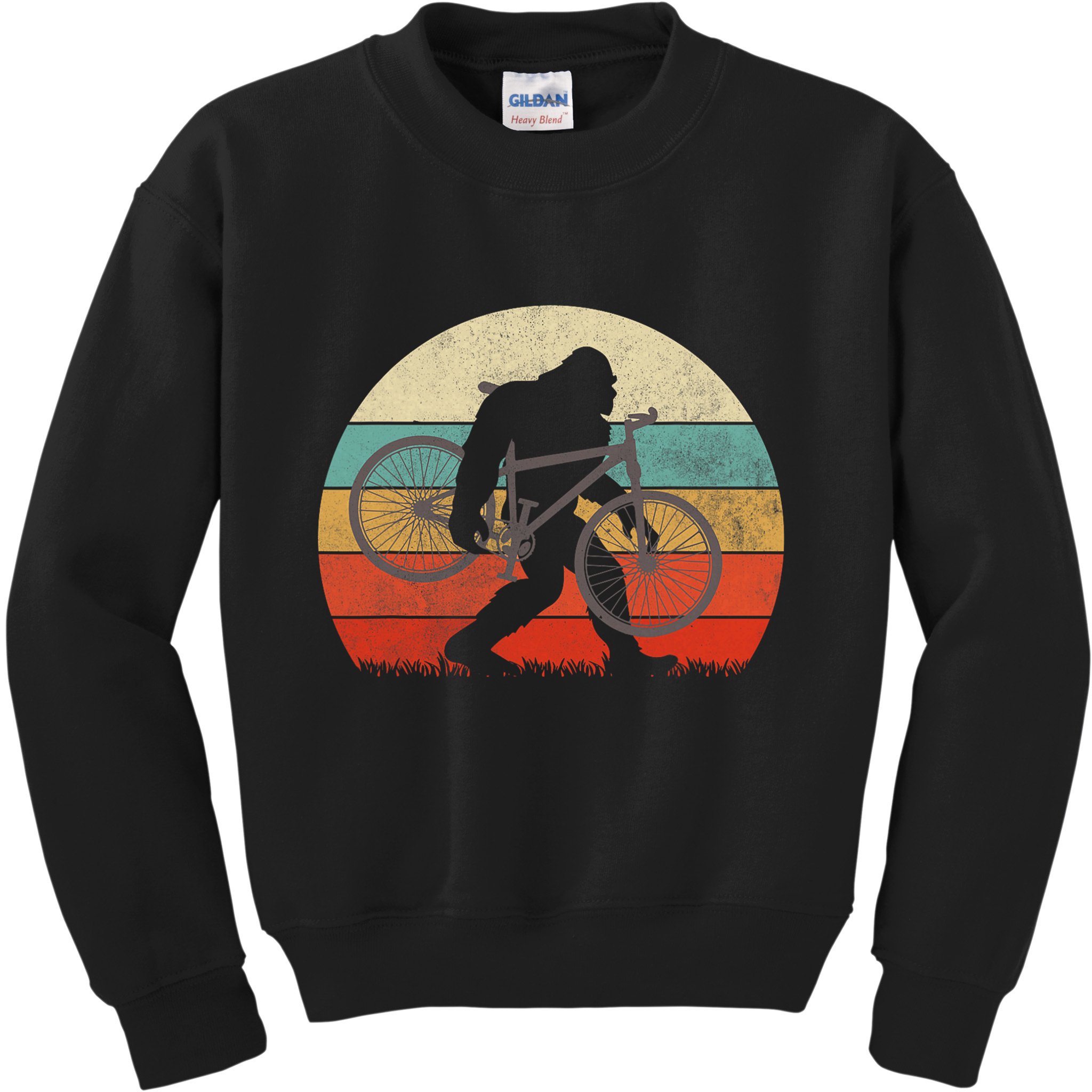 Bigfoot Mountain Bike Funny Mtb Biking Cycling Sasquatch Kids Sweatshirt