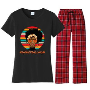 Basketball Mom Black  African American Afro Women's Flannel Pajama Set