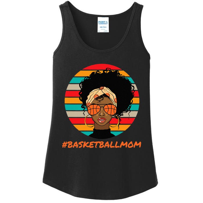 Basketball Mom Black  African American Afro Ladies Essential Tank