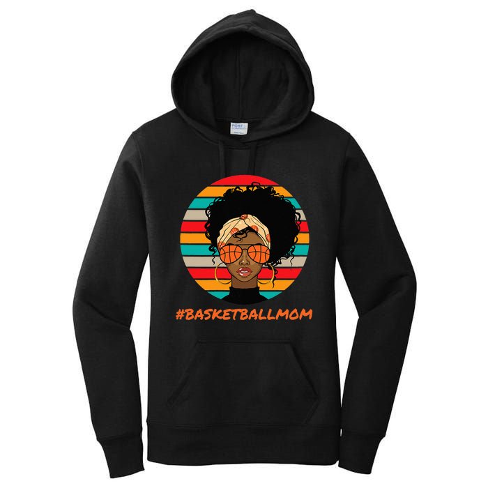 Basketball Mom Black  African American Afro Women's Pullover Hoodie