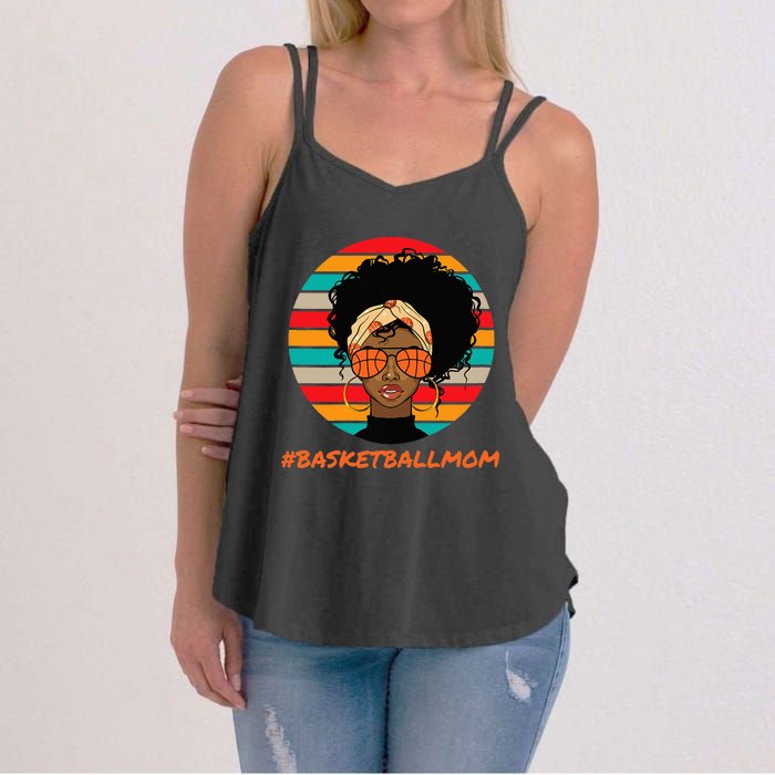 Basketball Mom Black  African American Afro Women's Strappy Tank