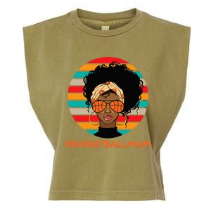 Basketball Mom Black  African American Afro Garment-Dyed Women's Muscle Tee