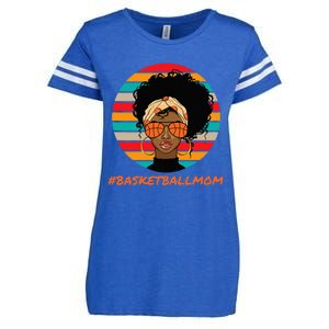 Basketball Mom Black  African American Afro Enza Ladies Jersey Football T-Shirt