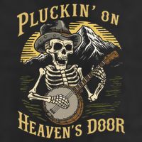 Bluegrass Music Banjo Skeleton Pluckin On Heavens Door Adult Drive Performance Visor