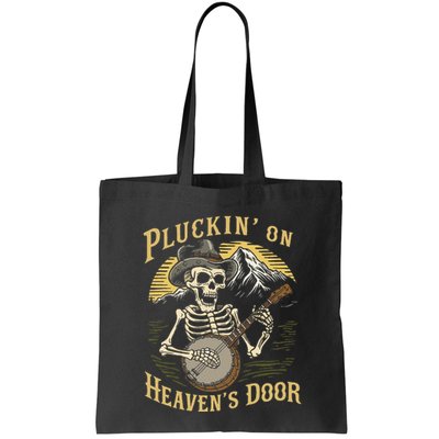 Bluegrass Music Banjo Skeleton Pluckin On Heavens Door Bag