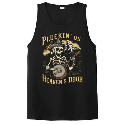 Bluegrass Music Banjo Skeleton Pluckin On Heavens Door PosiCharge Competitor Tank