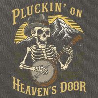 Bluegrass Music Banjo Skeleton Pluckin On Heavens Door Cotton Canvas Backpack