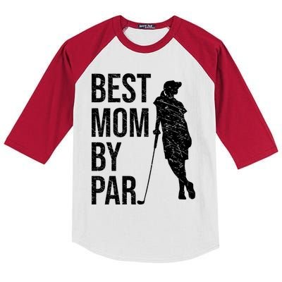 Best Mom By Par Funny Golfing Mom Loves Golf Mother's Day Gift Kids Colorblock Raglan Jersey