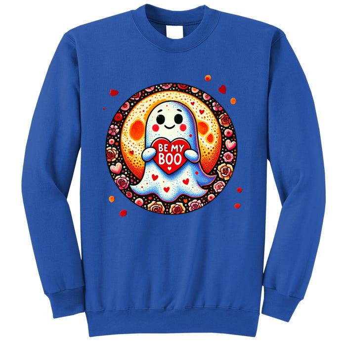 Be My Boo ValentineS Day Ghost Illustration Gift Sweatshirt