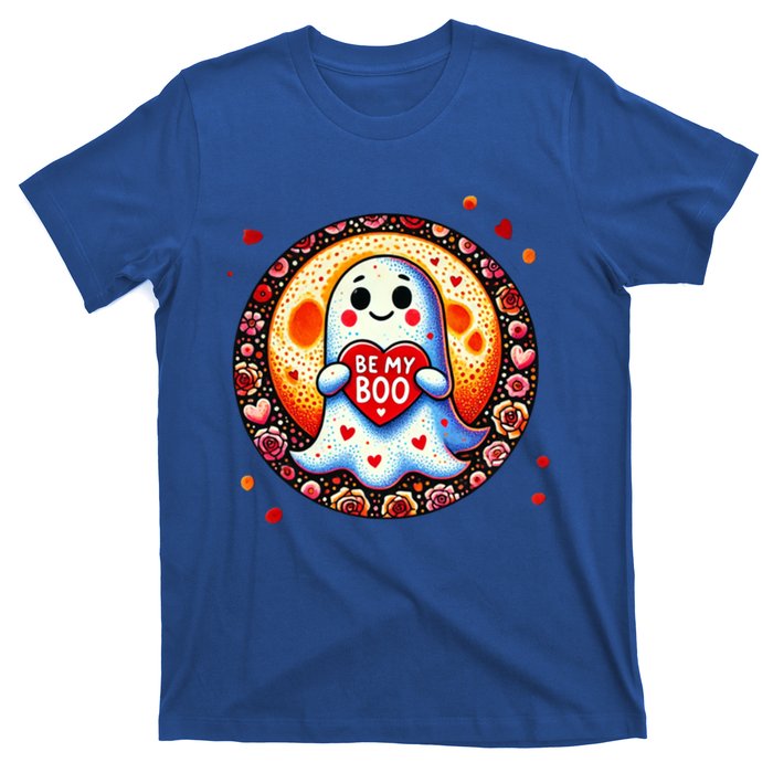 Be My Boo ValentineS Day Ghost Illustration Gift T-Shirt