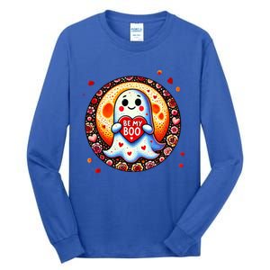 Be My Boo ValentineS Day Ghost Illustration Gift Tall Long Sleeve T-Shirt