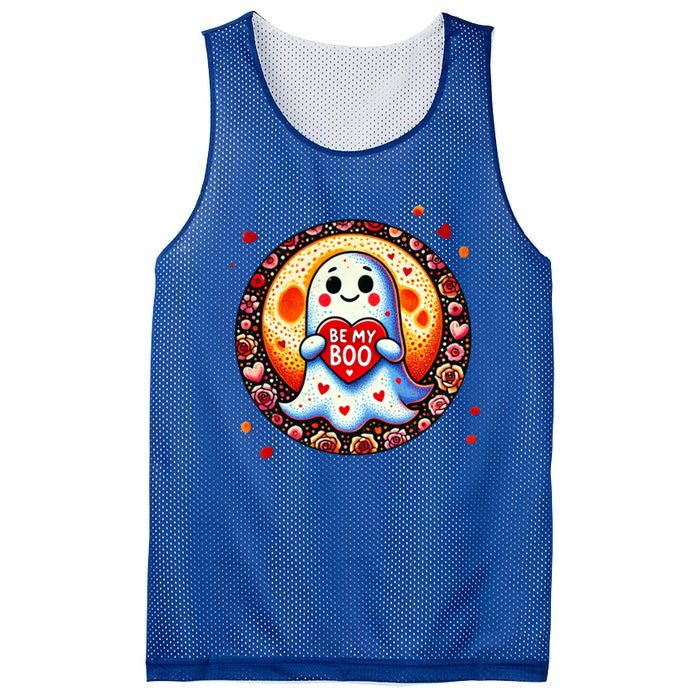 Be My Boo ValentineS Day Ghost Illustration Gift Mesh Reversible Basketball Jersey Tank