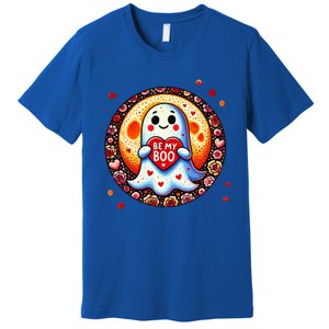 Be My Boo ValentineS Day Ghost Illustration Gift Premium T-Shirt