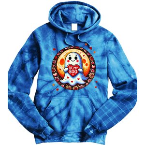 Be My Boo ValentineS Day Ghost Illustration Gift Tie Dye Hoodie