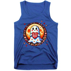 Be My Boo ValentineS Day Ghost Illustration Gift Tank Top