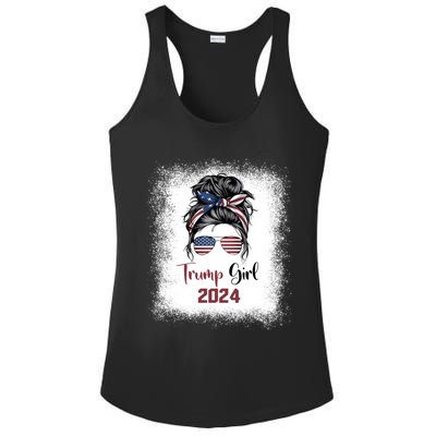 Bleached Messy Bun Trump Gift Ladies PosiCharge Competitor Racerback Tank