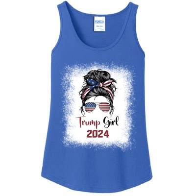 Bleached Messy Bun Trump Gift Ladies Essential Tank