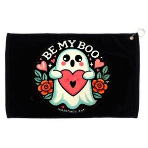 Be My Boo ValentineS Day Ghost Illustration Gift Grommeted Golf Towel