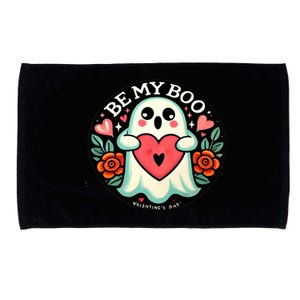 Be My Boo ValentineS Day Ghost Illustration Gift Microfiber Hand Towel