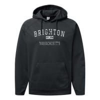 Brighton Massachusetts Boston MA Vintage Performance Fleece Hoodie