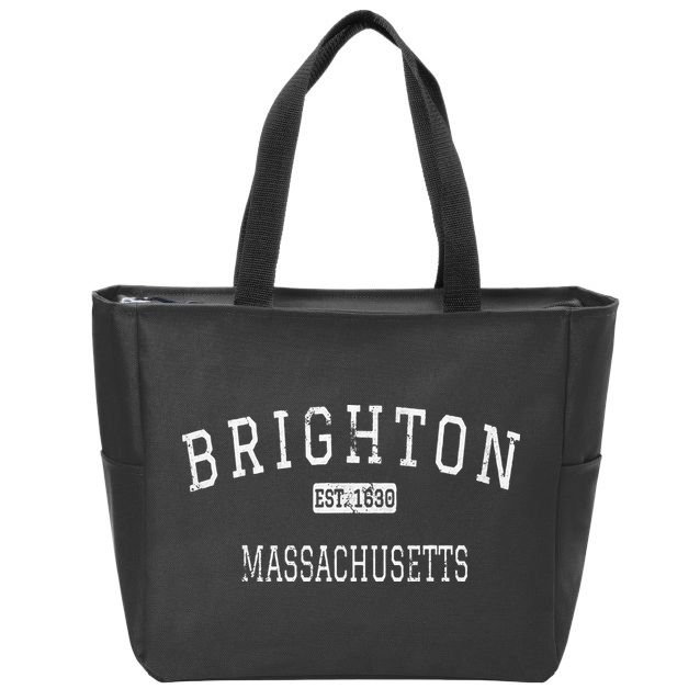 Brighton Massachusetts Boston MA Vintage Zip Tote Bag