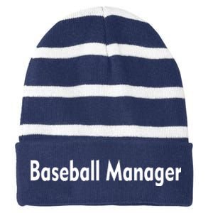 Baseball Manager Striped Beanie with Solid Band