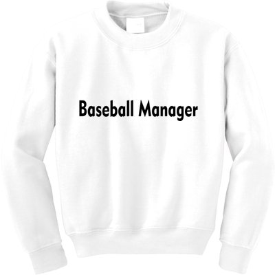 Baseball Manager Kids Sweatshirt