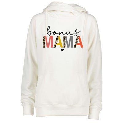 Bonus Mama Bonus Mom Stepmom Step Mama Mother's Day Present Womens Funnel Neck Pullover Hood