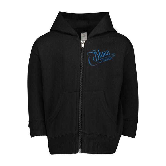 Blues Music Blues Lover Musician Guitarist Guitar Player Toddler Zip Fleece Hoodie