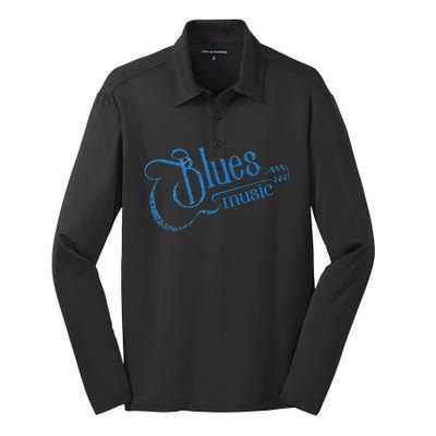 Blues Music Blues Lover Musician Guitarist Guitar Player Silk Touch Performance Long Sleeve Polo