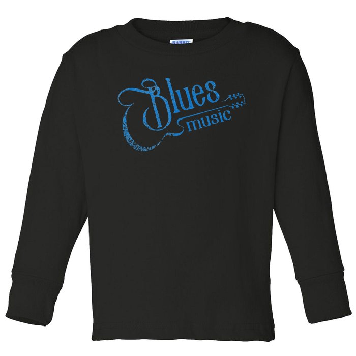 Blues Music Blues Lover Musician Guitarist Guitar Player Toddler Long Sleeve Shirt