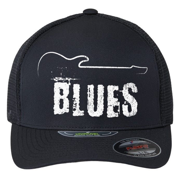 Blues Music Blues Guitar Vintage Flexfit Unipanel Trucker Cap