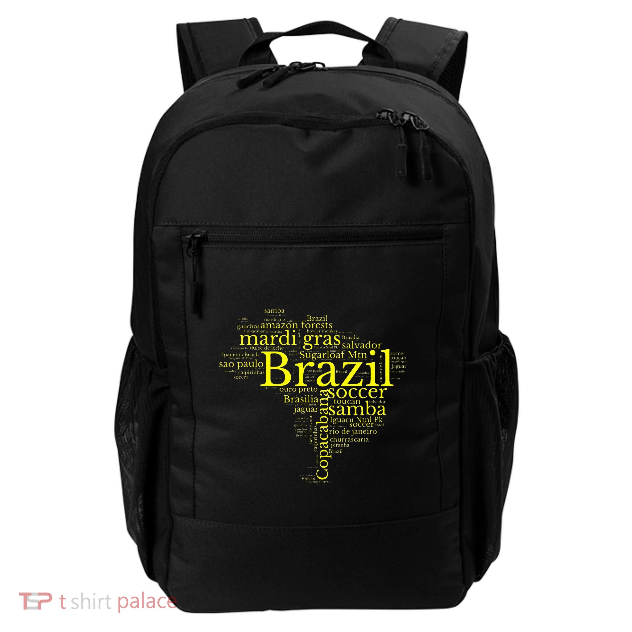 Brazil Map Brazilian Soccer Copacabana Brasil Men Women Gift Backpack