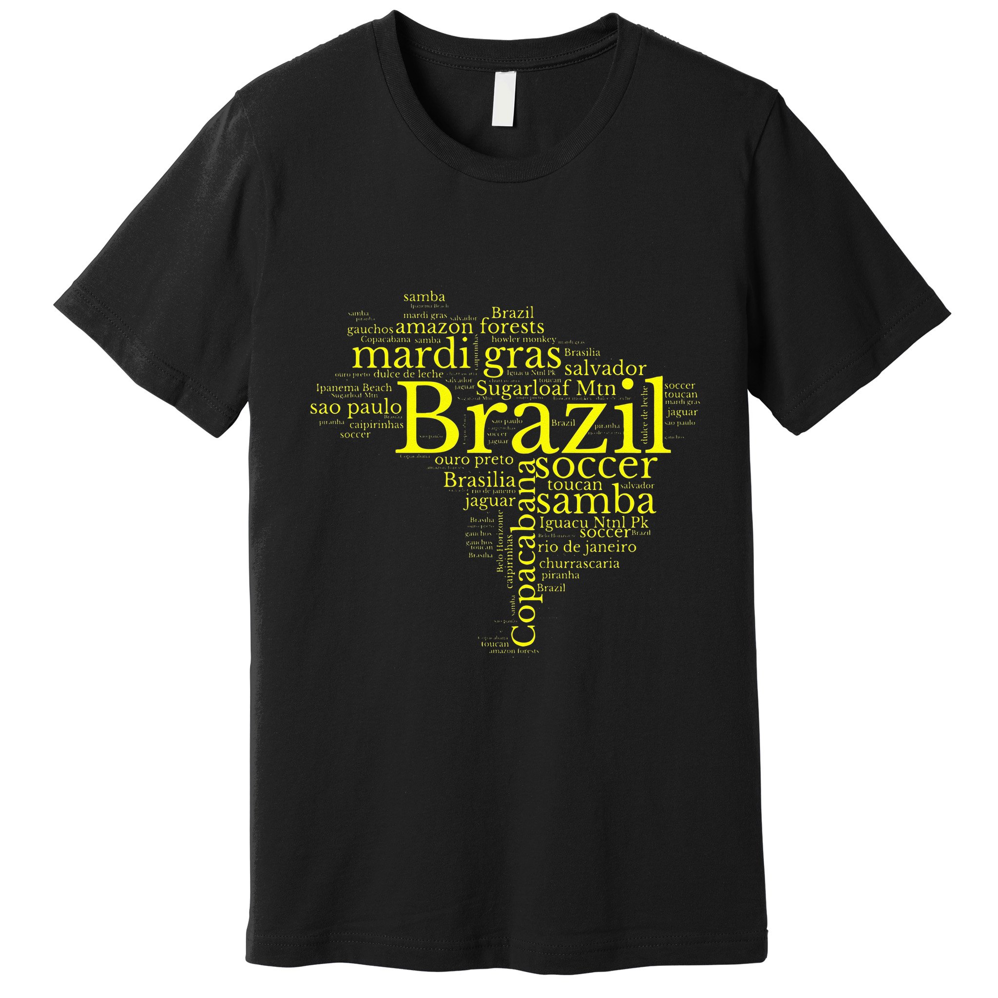 Brazil Map Brazilian Soccer Copacabana Brasil Men Women Gift Premium T-Shirt