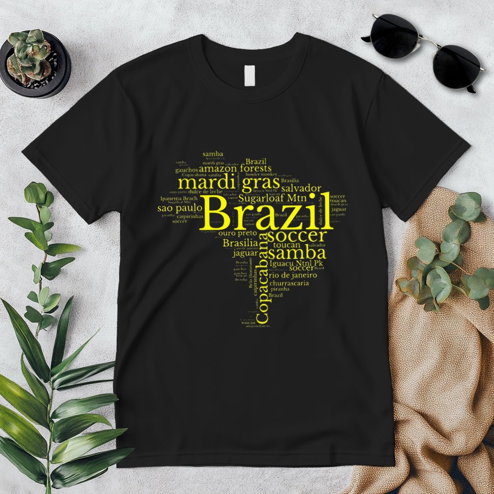 Brazil Map Brazilian Soccer Copacabana Brasil Men Women Gift Premium T-Shirt