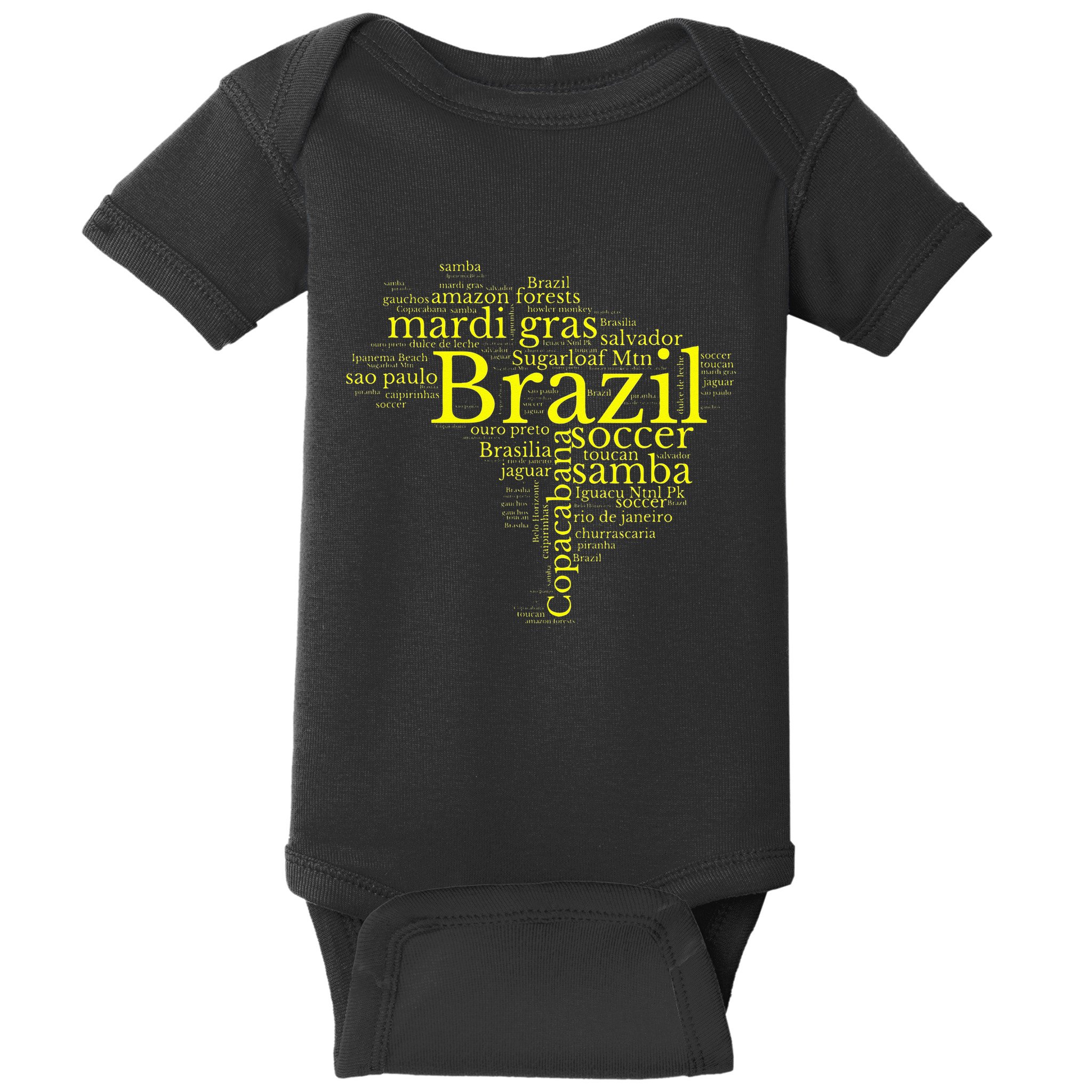 Brazil Map Brazilian Soccer Copacabana Brasil Men Women Gift Baby Bodysuit