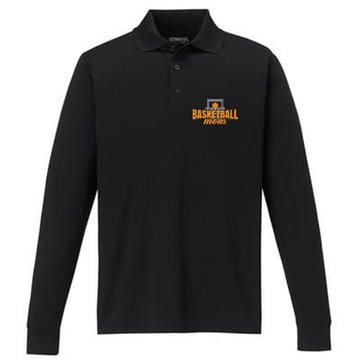 Basketball Mom Basketball Game Mother Mama Basketball Gift Performance Long Sleeve Polo