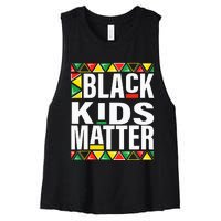 black matter black history month funny pride Women's Racerback Cropped Tank