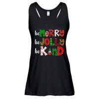 Be Merry Be Jolly Be Kind Merry Christmas Teacher Xmas Pjs Ladies Essential Flowy Tank