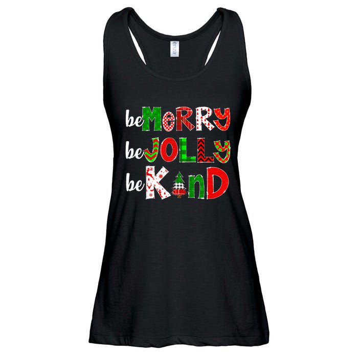 Be Merry Be Jolly Be Kind Merry Christmas Teacher Xmas Pjs Ladies Essential Flowy Tank