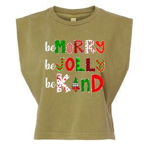 Be Merry Be Jolly Be Kind Merry Christmas Teacher Xmas Pjs Garment-Dyed Women's Muscle Tee