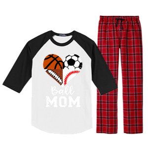 Baseball Mom Basketball Football Gift Raglan Sleeve Pajama Set