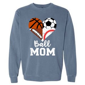 Baseball Mom Basketball Football Gift Garment-Dyed Sweatshirt